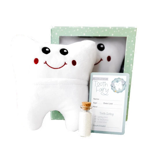 Cairn Tooth Fairy Pillow with Receipts and Magic Fairy Glitter for Boys and Girls, 3 Piece Set with Hanging Option, Toothfairy Kit Keepsake Gift