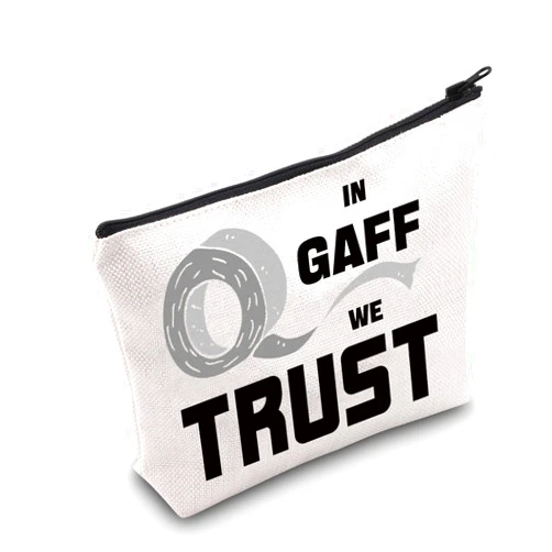 G2TUP Theater Drama Tech Crew Makeup Bag Stag Management Gifts In Gaff We Trust Gifts Stage Manager Gift Tech Week Zipper Bag (Trust)
