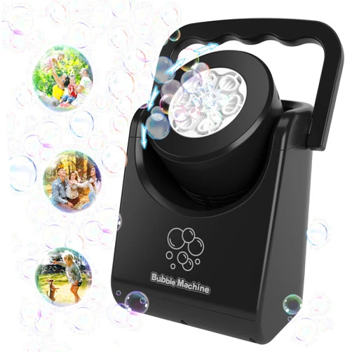 IFLOVE Bubble Machine for Kids Toddlers,Automatic Bubble Blower,Portable Adjustable Angle Bubble Maker,Bubbles Toy for 3 4 5 6 7 Year Old Boy Girl,Outdoor Party Birthday Easter Baskets Stuffers Gifts Black