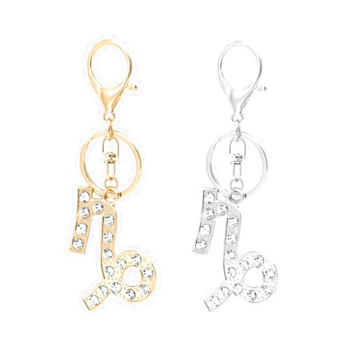 CIAJIE Constellation Keychain,2 Packs Gold and Silver Zodiac Creative Crystal Keychain,Novelty keychain Accessories