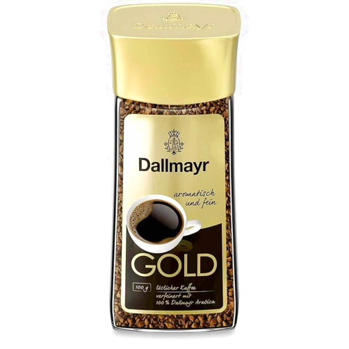 GEEGVV Instant Coffee Dallmayr Gold | Refined With Roasted Ground Coffee | 200 g | Dallmayr | Germany