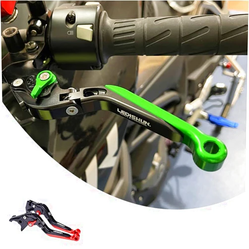 Hruizq Motorcycle Clutch Brake Levers 6-Stage Adjustment Foldable Extendable Compatible with Kawasaki Z1000R Z1000SX NINJA1000 Z900RS ZX6R/636 (red)