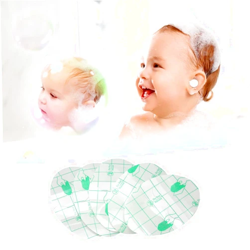 TMISHION 60PCS Baby Waterproof Ear Stickers, Disposable Ear Covers for Shower, Swimming, Water Sports Multifunctional, Cuttable Design, Excellent Polyethylene Material, Safe to Use