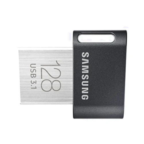 SAMSUNG FIT Plus 3.1 USB Flash Drive, 128GB, 400MB/s, Plug In and Stay, Storage Expansion for Laptop, Tablet, Smart TV, Car Audio System, Gaming Console, MUF-128AB/AM,Gunmetal Gray