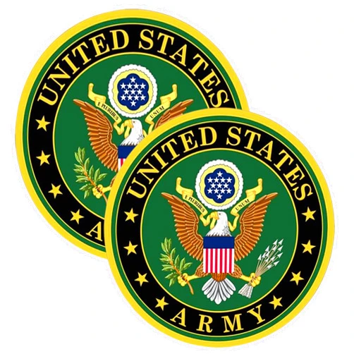 EDesign 2-Pack United States Army Vinyl Sticker Decal - 4 Inches - Us Army Military Stickers and Decals for Car Truck Van Window Bumper Laptop Tablet Cup Tumbler Water Bottle and Any Smooth Surface