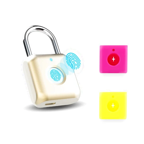 UMIK UMIKSMART UMIKSMART Biometric Fingerprint Padlock with Silicone Cover, Smart Keyless USB Rechargeable Security Lock for Gym Locker, Gate, Fence, Cabinet
