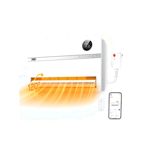 DREO Wall Heater for Bathroom, Smart Space Heaters with ALCI Plug, 1500W, 120° Vertical Oscillation, Adjustable Thermostat, 24H Timer, Easy Installation Electric Heater for Indoor use, Bedroom, Office