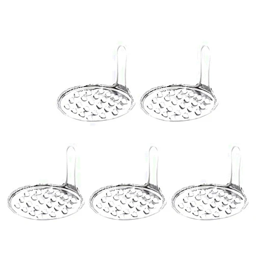 DOITOOL Food Scraper 5 Pcs Stainless Steel Jelly Scraping Tools Cold Noodle Scraper Macroporous Jelly Scratch Tool Jelly Bean Fruit Household Scrapers (Silver) Jelly Snacks