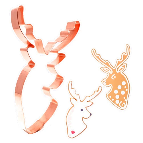 The Fussy Pup Trophy Buck Cookie Cutter 6 in Copper Handmade in the USA
