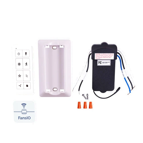 Prominence Home Smart Universal Ceiling Fan Remote Control Kit with Receiver, Wall Dock and Batteries, For Downrod Ceiling Fans ONLY - 51658-01 - White
