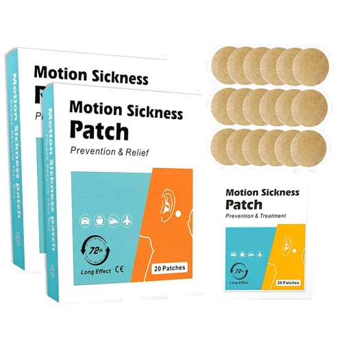 MQUPIN 40 Counts Motion Sickness Patches for Car and Boat Rides, Cruise and Airplane Trips - Relieve Dizziness&Vomiting from Seasickness,Fast Acting&No Side Effects