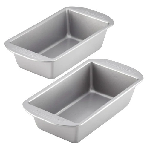 Farberware Nonstick Bakeware Bread Pan and Meat Loaf Pan Set, 2-Piece, Gray