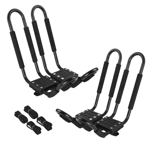 PIRIPARA Kayak Roof Rack 2 Pairs J-Bar Carrier Holder for Canoe, SUV, Cars, Truck, Surf Ski, Car Top Mount Racks for Trip, Set of 4
