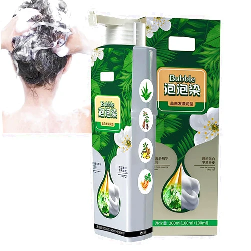 DyKay Plant Extract For Grey Hair Color Bubble Dye, Plant Bubble Hair Dye Shampoo, Foam Shampoo in a Variety of Colors, for Men & Women(Chestnut Brown)