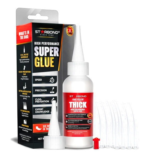 Starbond Premium Grade Cyanoacrylate (CA) Super Glue, Gap Filler Thick 2000 CPS Viscosity Adhesive for Carpentry, Woodworking, Hobby Models, Archery Fletching 2 oz