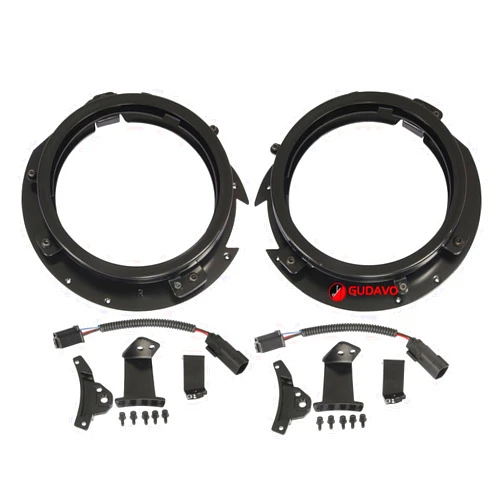 GUDAVO Offroad Headlight Adapter Kit fit for JK or TJ headlights onto a JL and Gladiator Allows Use from 9 to 7 inches (black)