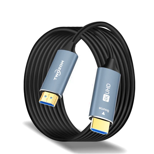 Twozoh Fiber Optic HDMI Cable 15FT, 4K Fiber HDMI to HDMI Cable 4K/60Hz (4:4:4 HDR10 HDCP2.2) 1440p 144Hz 18Gbps High Speed UHD Fiber HDMI Cord(5M)