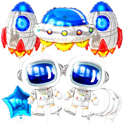 KatchOn, Large Astronaut Space Balloons Set - 37 Inch, Pack of 7 | Space Themed Balloons for Space Themed Party Decorations | Outer Space Balloons | Astronaut Balloons for Space Birthday Decorations
