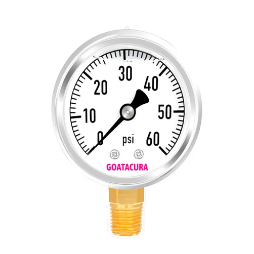 GOATACURA 0-60psi Lead-Free Glycerin Filled Pressure Gauge, 2