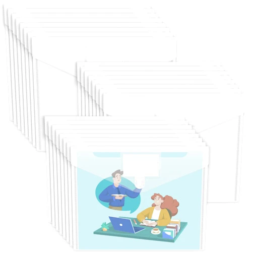 Sooez 24 Pack Plastic Envelopes Poly Envelopes, Clear Document Folders US Letter A4 Size File Envelopes with Label Pocket for School Home Work Office Organization, Clear