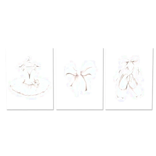 Yxsimple Life Wall Art Ballet Dress Wall Art Ballerina Poster Nursery Canvas Painting Pink Dancing Shoes Tie Print Nordic Picture Girls Bedroom Decor 12x16inchx3pcs Unframed