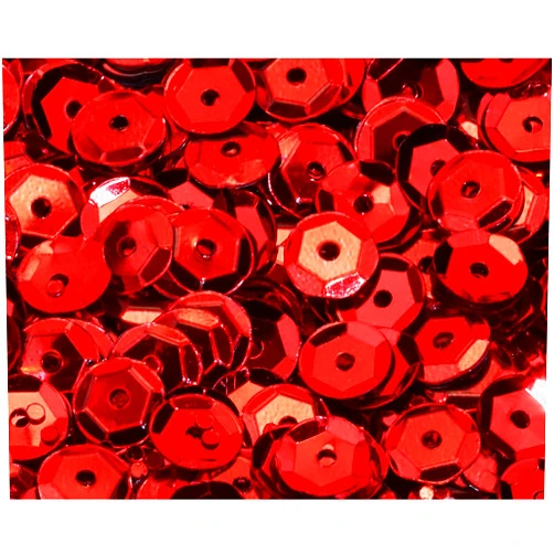 Penta Angel Loose Sequins 4000Pcs 6mm Round Embroidery Craft Sequins Cup Iridescent Spangles for Sewing Christmas Decoration (Red)