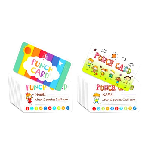 Ljfiamg Reward Punch Cards for Cassroom, Behavior Punch Cards for Kids, Students (100pcs, Boys and Girls)