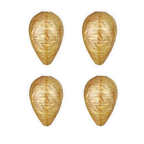 Steedna 4 Pack Simulation Wasp Nest Paper Lanterns Spindle Shaped Foldable Lantern for Christmas, Wedding, Birthday, Party Decorati Decoration（Light Yellow）
