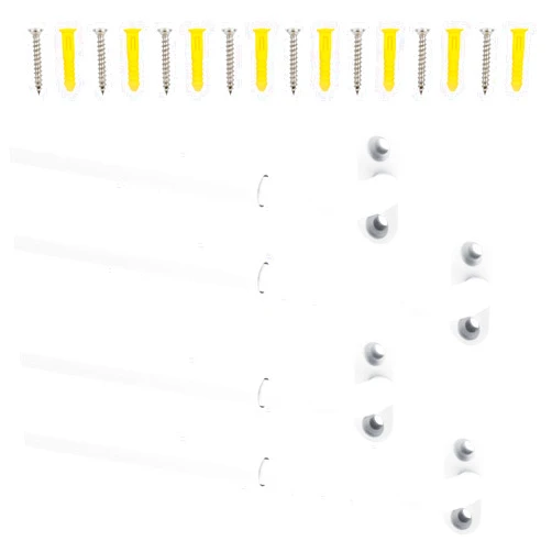 TYRON TYRON TYRON 4 Pack Screwed Sash Curtain Rod Adjustable 18-30 Inch, 3/8 In. Diameter, French Door Curtain Rods (White)