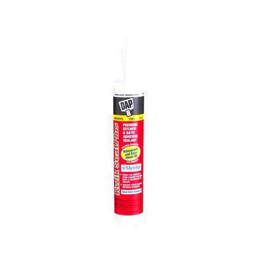 DAP Kwik Seal Plus White Siliconized Latex Kitchen and Bath Sealant and Adhesive 10.1 oz.