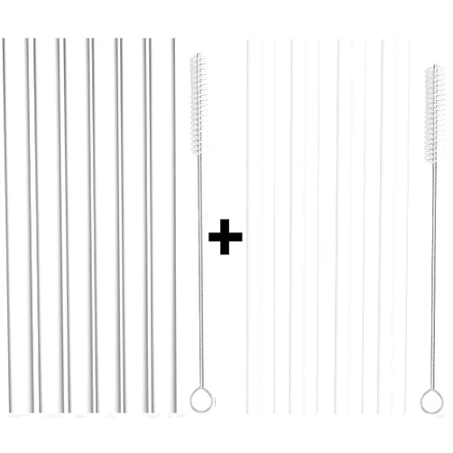 ALINK 10 Reusable Clear Silicone Boba Straws