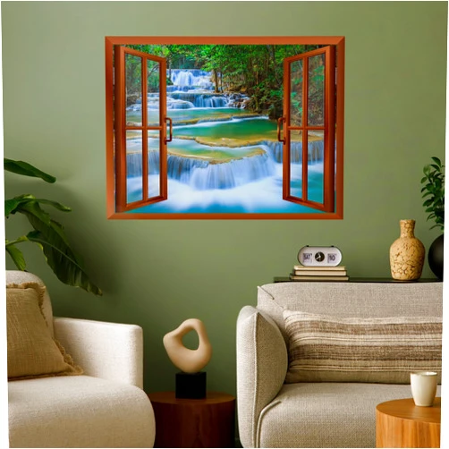 wall26 Cascading Waterfalls in Tropical Forest Removable Wall Sticker Wall Mural - 36