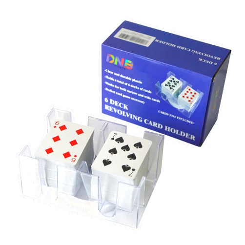 DNB SPORTS DNB Revolving Playing Card Tray - 6 Deck Plastic Rotating Canasta Card Holder