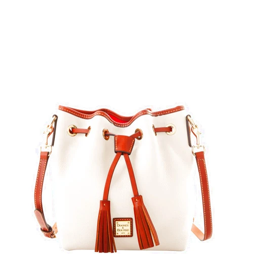 Dooney & Bourke Crossbody Bucket Bags for Women, Pebble Grain Leather Aimee Crossbody Drawstring Purse