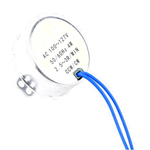 Estink Synchronous Motor, 50/60Hz AC 100-127V 4W CCW/CW AC Motor for Electric Fan Ventilation Mechanism Heater Air Conditioning Motor (2.5-3RPM)