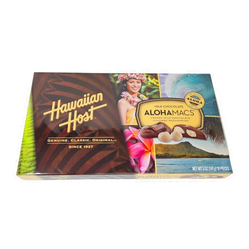 Hawaiian Host AlohaMacs – Premium Milk Chocolate Covered Macadamia Nuts – Hand-Selected Macadamias, A Taste of Hawaii – 10 Pieces (5oz)