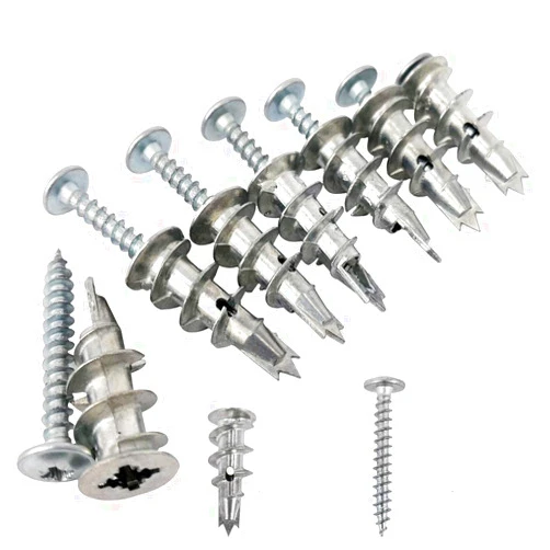 Ansoon Zinc Self-Drilling Drywall Anchors with Screws Kit, 25 Heavy Duty Metal Wall Anchors and 25#8 x 1-1/4'' Screws - 50 Pieces All Together