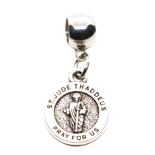 Dave The Bunny St Jude Medal Stainless Steel Connector with Metal Alloy Charm - Saint Jude Medals Catholic - Patron Saint of Hope Elegant and Durable Religious Jewelry for Devout Faith Expression