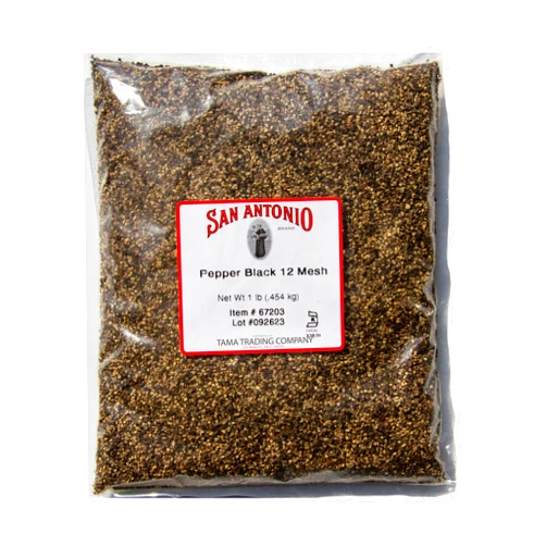San Antonio Brand San Antonio 16 Ounce Premium Coarse Ground Black Pepper (12 Mesh) for Barbeque Grilling Meat Rub Seasoning, Bulk Size