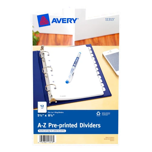 Avery A-Z Dividers, 12-Tab Set, 8-1/2