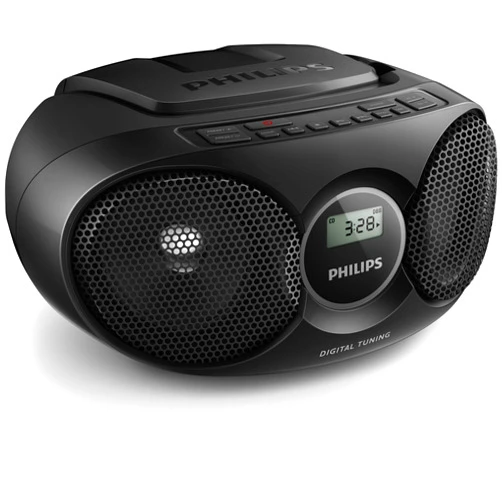 Philips Portable CD Player Boombox Radio CD Player Combo for Home, Stereo Sound Speakers and MP3/CD-R/RW Compatible, Programmable CD Player with FM Radio/USB/Headphone Jack/AUX Input