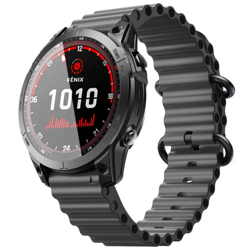 NotoCity Compatible with Garmin Fenix 6X/6X Pro Band, 26mm Ocean Silicone Sport Watch Band for Fenix 5X, Fenix 5X Plus, Fenix 7X, Instinct 2X Quatix 6X, Quatix 7X, Enduro 2, Tactix Delta