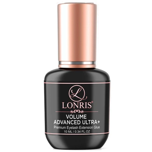 LONRIS 7-8 Weeks Retention/Eyelash Extension Glue Volume Advanced Ultra+ LONRIS Lash 10 ml/1-2 Sec Drying time/Maximum Bonding/Semi-Permanent Extensions Supplies/Professional Use Only Black Adhesive