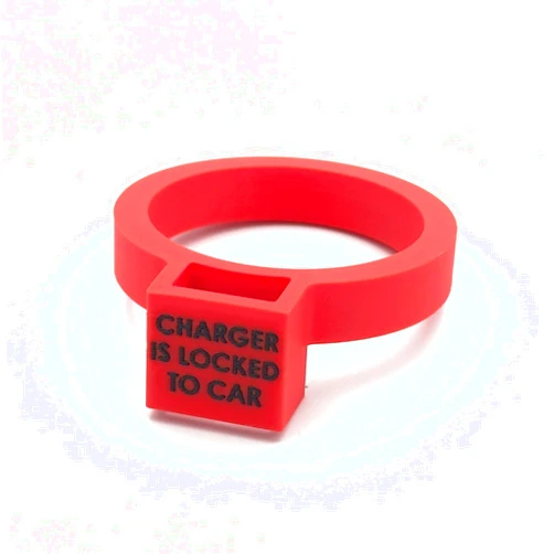 Electric Vehicle Gear Charger Locking Ring for Tesla J1772 Adapter (Red and Black)