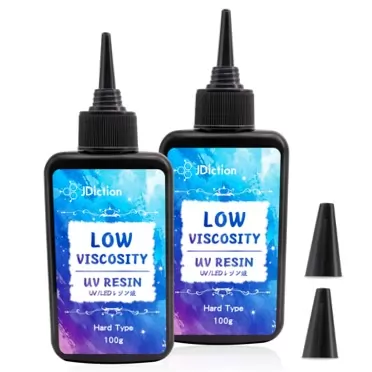 JDiction UV Resin, Upgrade 200g Low Viscosity Hard Thin UV Resin with Super Crystal Clear Resin Kit for Jewelry, Casting, Coating and DIY Craft