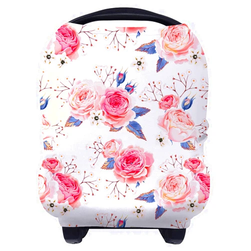 Yoofoss Nursing Cover Breastfeeding Scarf - Baby Car Seat Covers, Infant Stroller Cover, Strechy Carseat Canopy for Boys and Girls (Flower)
