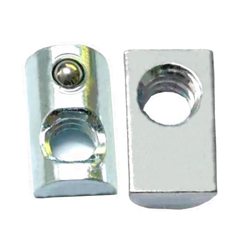 Axageid 20 Packs 1/4-20 Threaded Steel Roll in T-Nut with Ball Spring, T Slot Accessories for Aluminum Extrusion Profile Rail