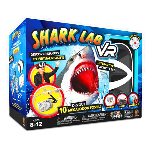 Abacus Brands STEAM Shark Lab VR - Illustrated Interactive VR Book and STEAM Learning Activity Set - for Ages 8 and Up