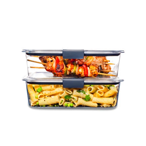 Rubbermaid Brilliance BPA-Free Food Storage Containers with Lids, Airtight Clear Set of 2 (9.6 Cup), Ideal for Lunch, Meal Prep, and Leftovers