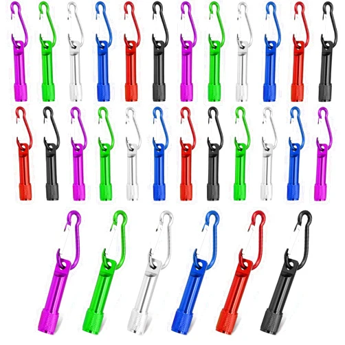 CZBRO 30 Pack Mini Keychain Flashlights Bulk, Ultra-Bright LED Metal Carabiner Clip Lights,Compact Emergency Lights for Camping, Hiking, Cycling, Survival Kits(30)